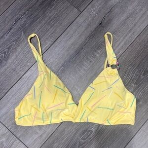 NWOT! Onia Yellow Sprinkle Printed‎ Bikini Top